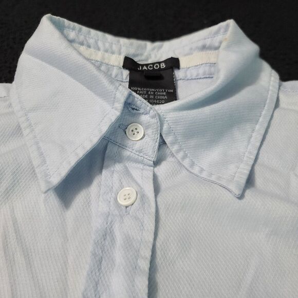 Jacob Mens Button Up Dress Shirt Blue Size XL 100% Cotton Long Sleeve Collar - Picture 9 of 12